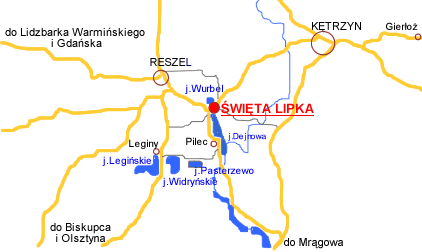 Święta lipka - mapka